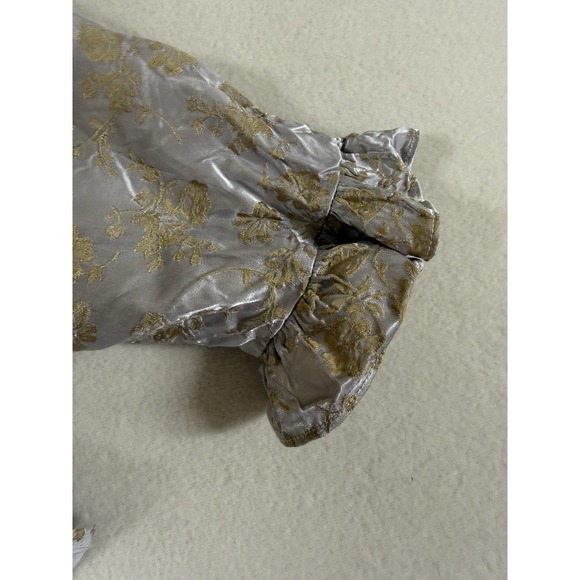 Bella Notte Colette Top Embroidered Satin Loungewear Size Large Mother Of Pearl - Picture 6 of 9